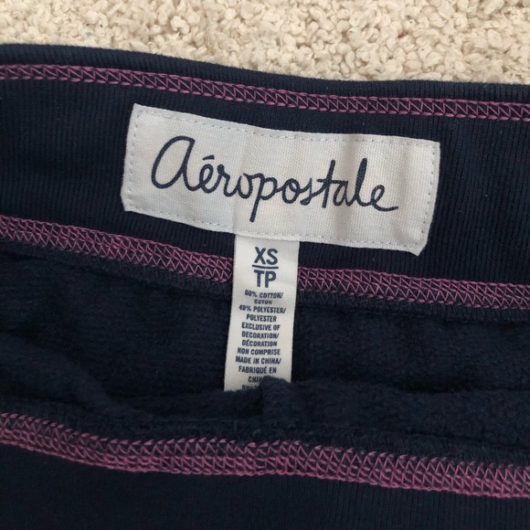 Aeropostale Logo Navy Sweat Shorts Size XS - Picture 4 of 5